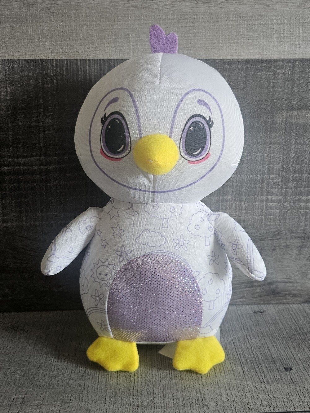Crayola Deluxe Color ‘N Plush Penquin, 10” Stuffed Animal -Draw, Wash, Reuse
